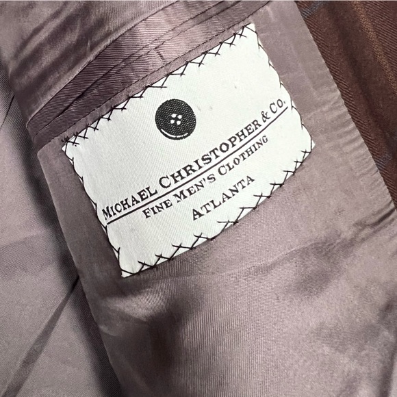 Bespoke Michael Christopher Maroon Plaid Sport Coat 48L - Picture 8 of 9